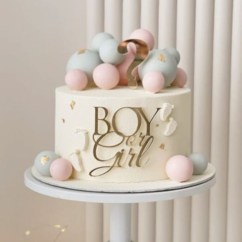 Topper Per Torta Gender Reveal - Orsetto Rosa E Blu Per Festa Babyshower | Decorazione Dolci Bambino/bambina - Foto 3