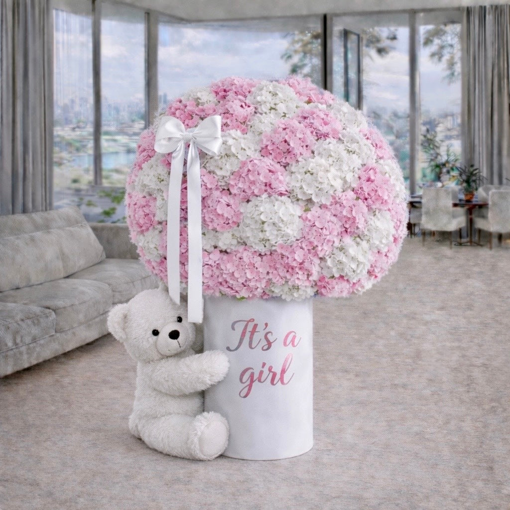 Luxuriöser Hortensien-Blumenständer – VIP-Geschenklieferung in die VAE –  Rosengeschenke nach Dubai – Dot Perfect Gift Trading LLC