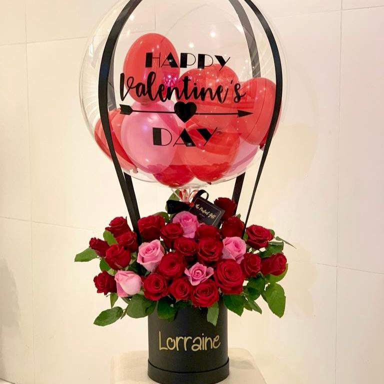 Valentine Bubble Balloon With Roses - Unique Gifts UAE - Shop Online ...