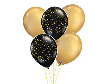 Birthday Black & Gold Balloons Dubai