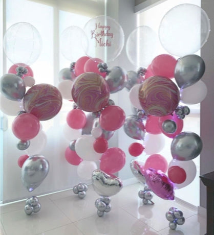Pink & White Balloons Duba