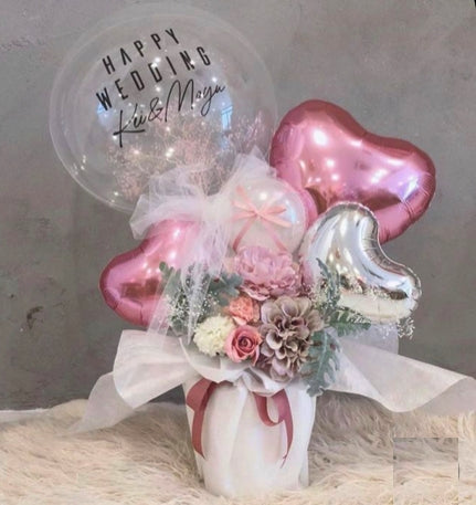 Bubble balloon with flowers Dubai