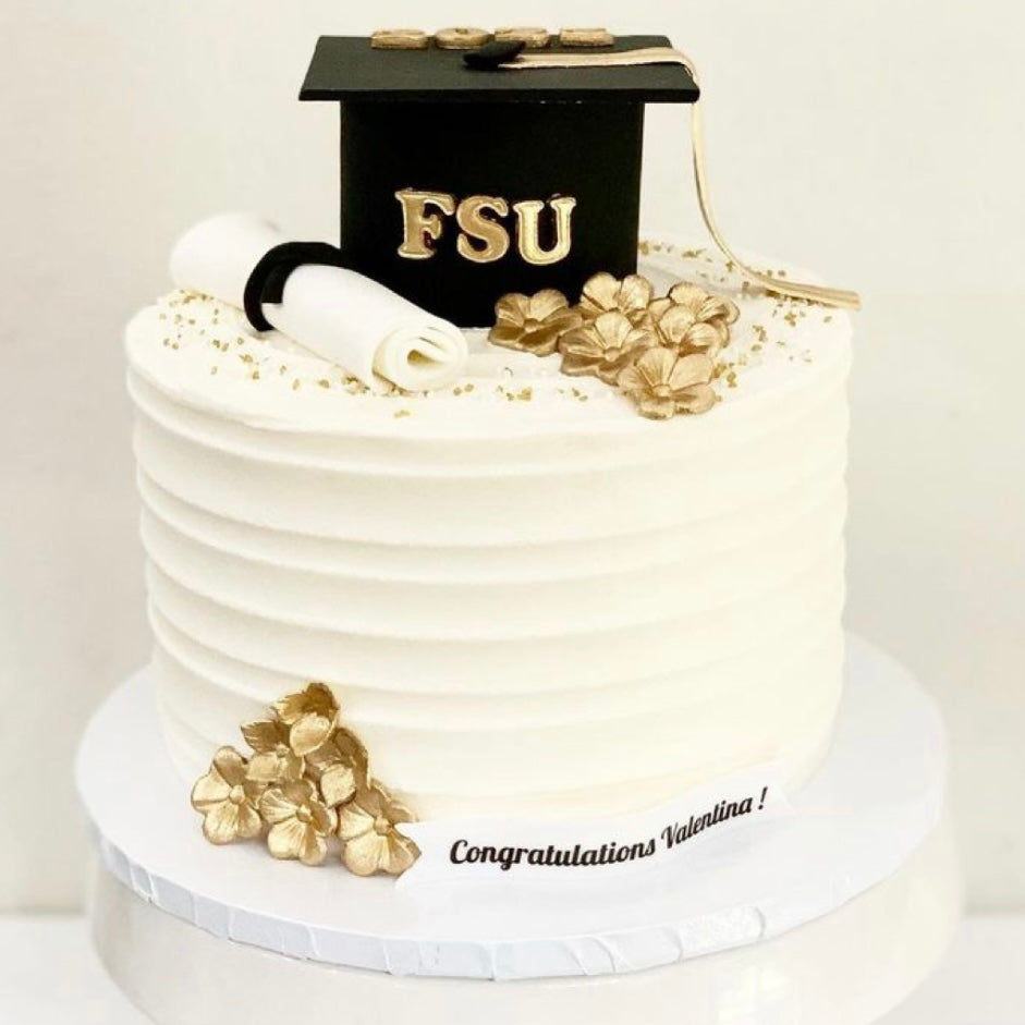 White Graduation Cake Dubai Made with Swiss Ingredients Buy Online