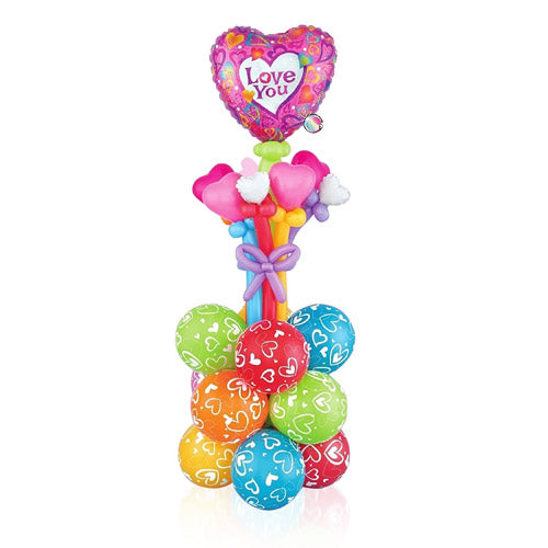 'Love You' Colorful Balloon Stand - Dubai