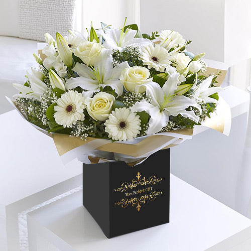 White Luxury Flower Box Delivery to Dubai Buy Online Now Dot