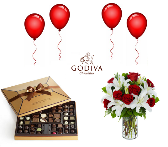 Godiva Flower Valentine Gift Dubai