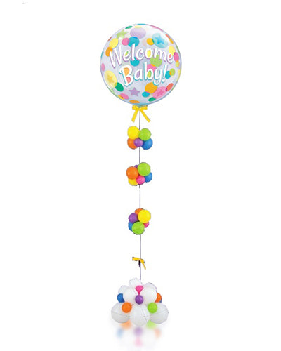 Welcome Baby Colorful Dots Balloon Stand - Dubai