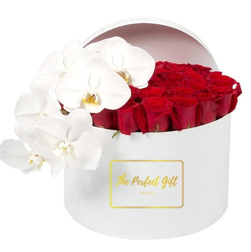Red Roses and White Orchids UAE