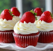 Red Velvet Strawberry Cupcakes