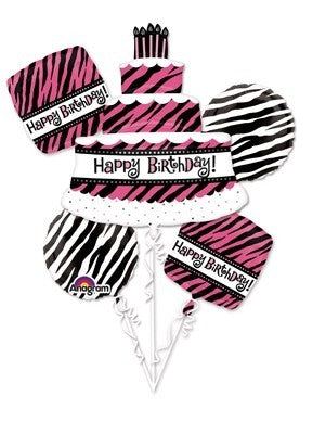 Pink Zebra Birthday Balloon Dubai