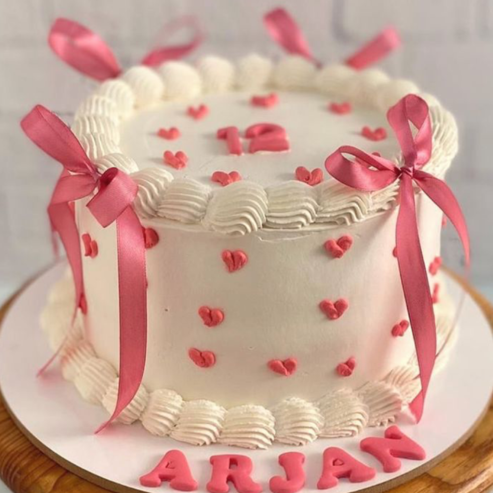 Birthday Cake with Ribbon Bows