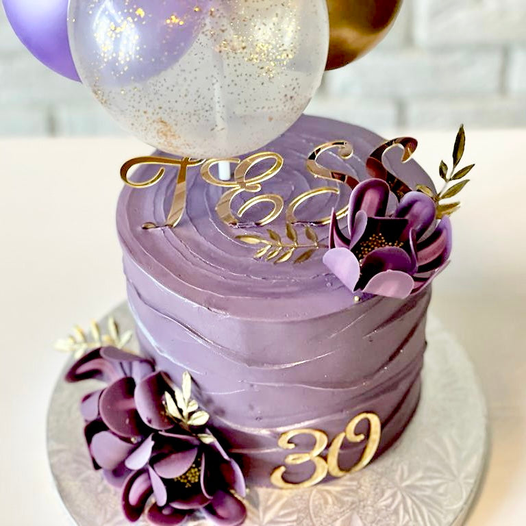 Purlpe Gold Balloon Cake - Main Image