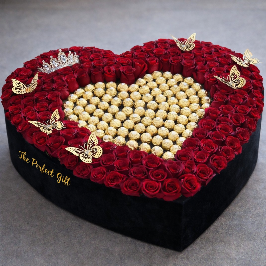500 Roses Boque 500 Heart Red Roses box with ferrero - Dubai Valentine Gift Delivery ...