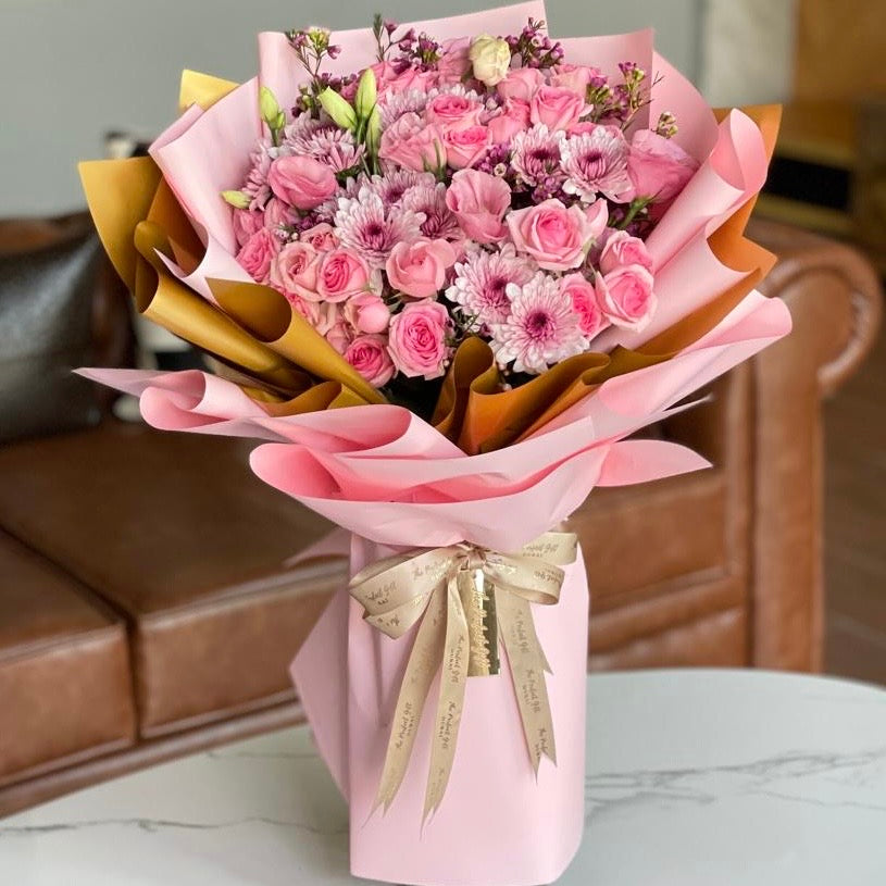 All Pink Flower Bouquet1