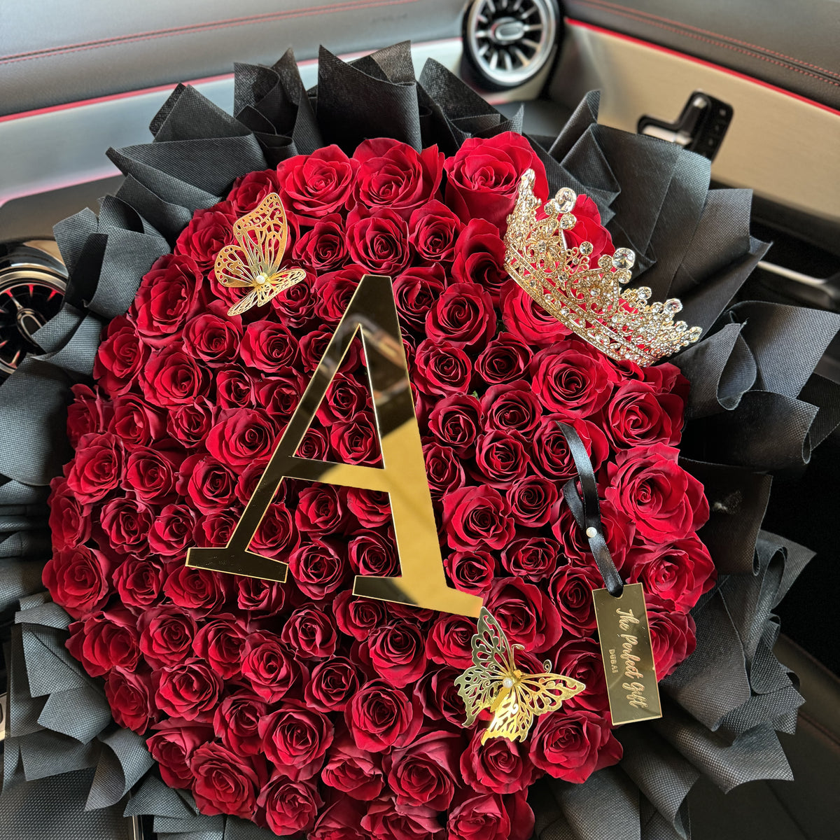 100 Luxury Initals Crown Bouquet - Delivery to UAE - Shop Online NOW ...