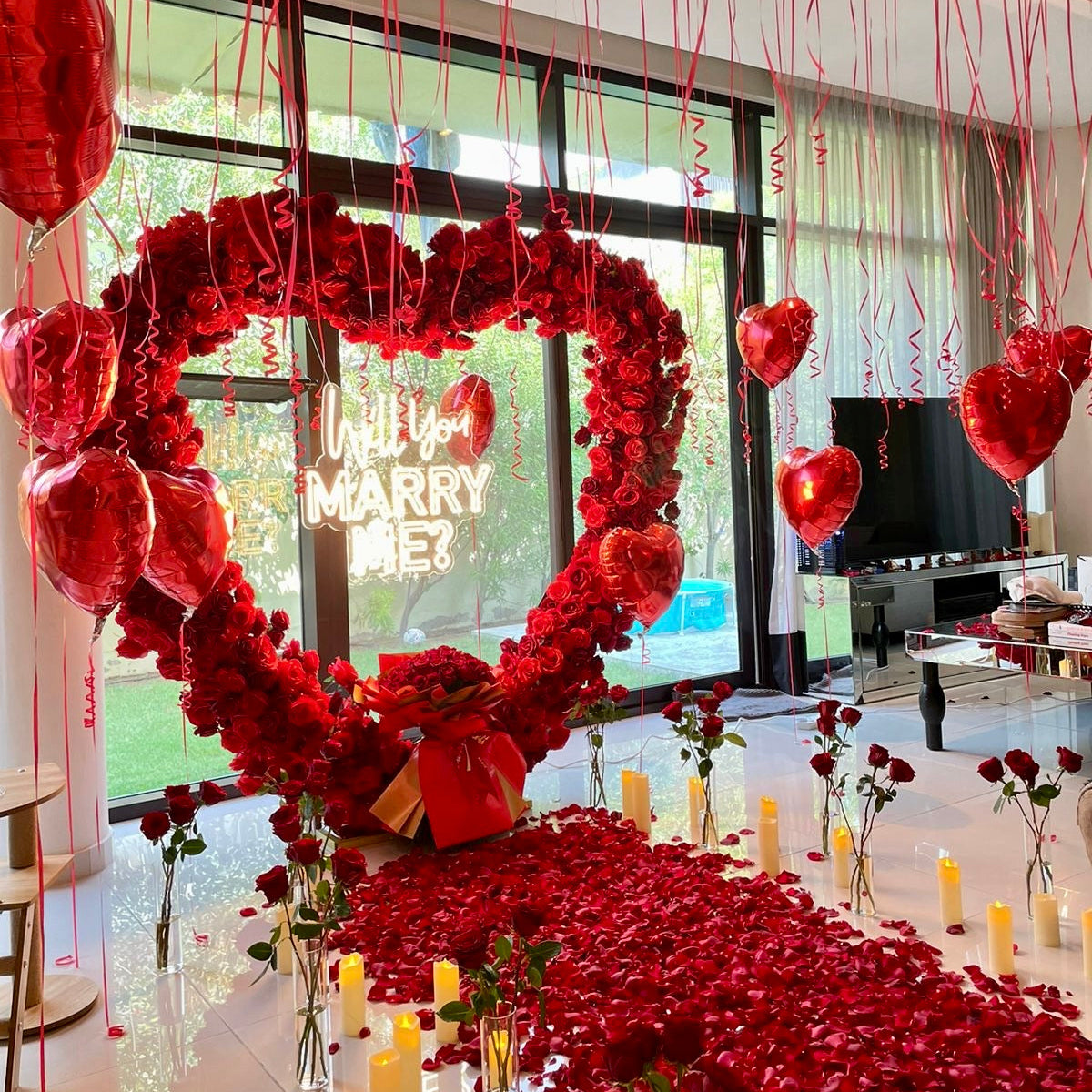 MARRY ME Heart Roses proposal setup - Order online NOW - Deliver to ...