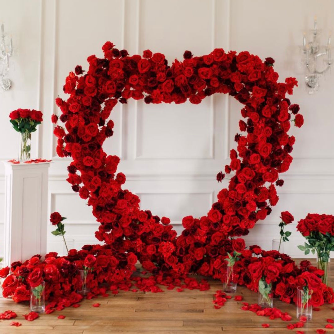 Red Roses Heart Frame Large Heart Red Roses Decor setup - Order online NOW - Deliver to Dubai ...