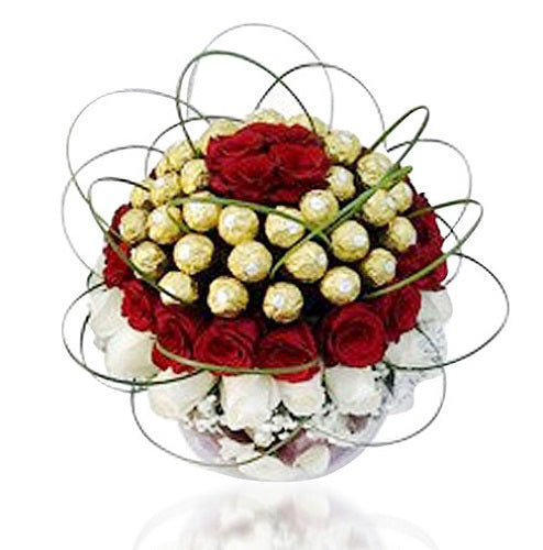 Ferrero Rocher and Roses Vase Dubai