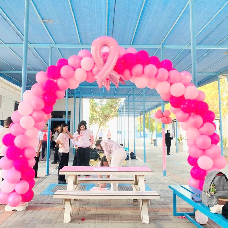 Pink Ribbon Balloon Arch - Venue Event Balloon Decor UAE – Dot Perfect ...