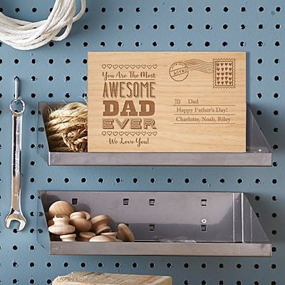 'Awesome Dad Ever' Wooden Photo Frame - Dubai