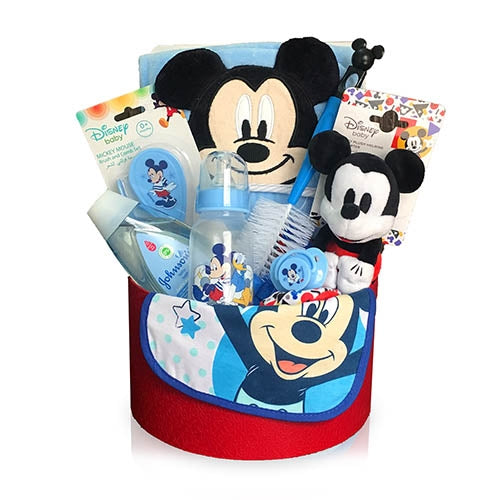 Mickey Mouse baby gift basket