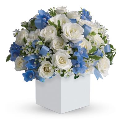 Baby Boy Blue & White Flowers - Dubai