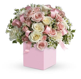 Elegant Pink Roses in a Gift Box - Dubai