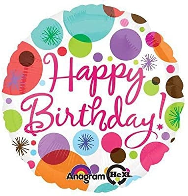 Happy Birthday Polka Balloon - Dubai