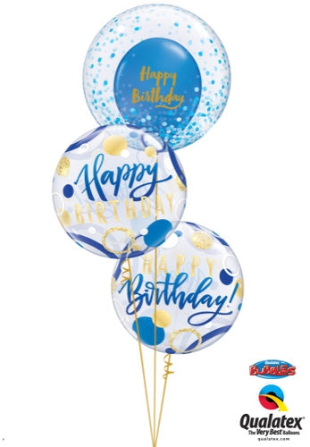 Bolo Azul com Balões - Bolo de Aniversário Entrega em Dubai