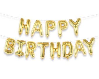 Happy Birthday Gold Letter Balloons Dubai