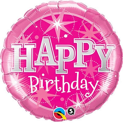 Pink Happy Birthday Sparkles Balloon - Dubai