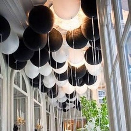 Elegant Black & White Cloud Buster Balloons - Dubai