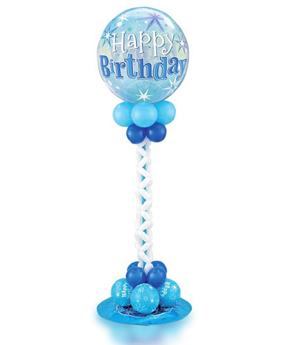 Blue Happy Birthday Balloon Stand - Dubai