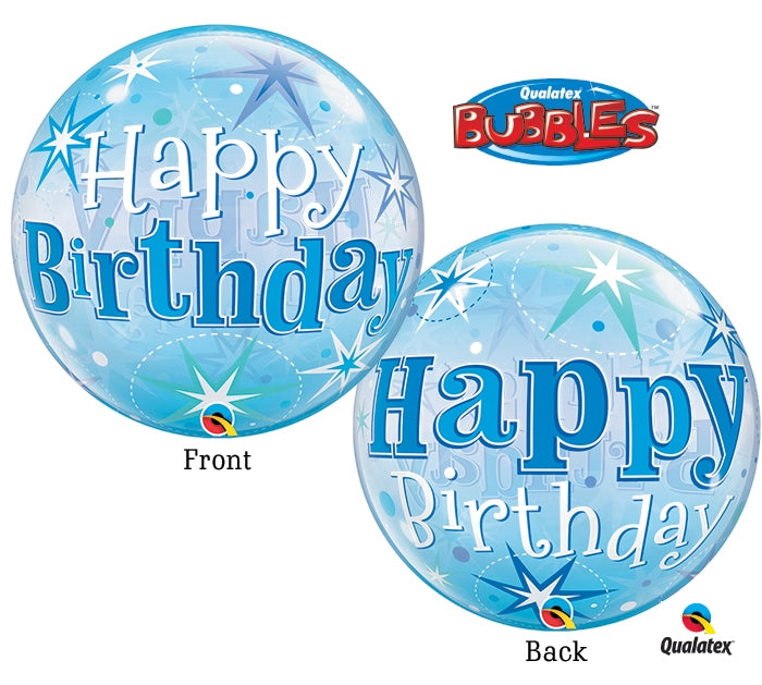 Blue Birthday Bubble Balloon - Dubai