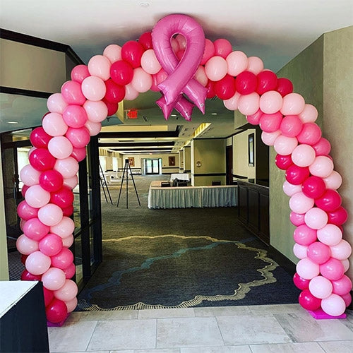 Pink Ribbon Balloon Arch - Venue Event Balloon Decor UAE – Dot Perfect ...