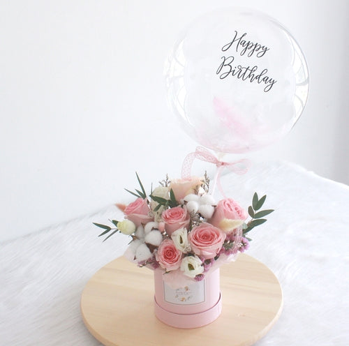 Bubble balloon with flowers