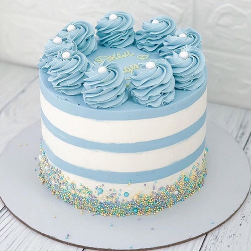 Decorazioni per torte nuziali blu commestibili. Fiori torta festa del papà
