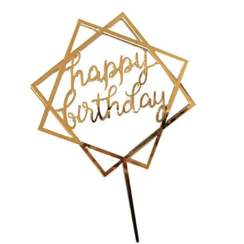 Square Birthday Gold Acrylic Topper - Buy Online Gifts and send to ...