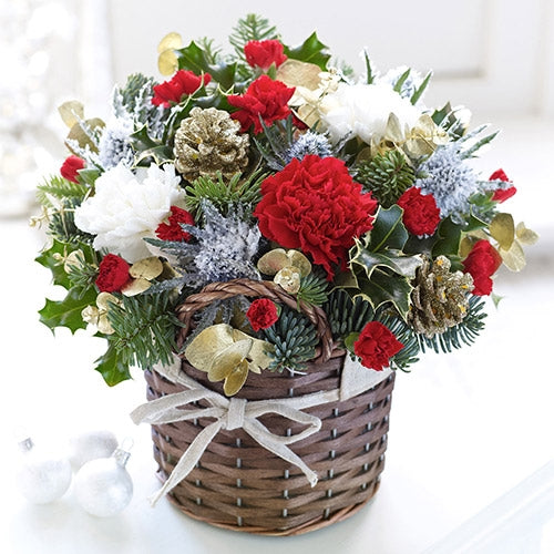 Christmas Flower Gift Basket - Dubai