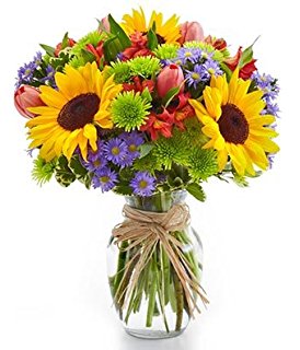 Colorful Birthday Flowers in a Vase - Dubai