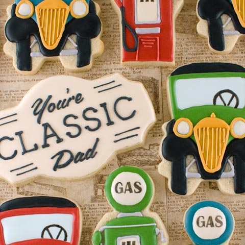 'Classic Dad' Automobile Decorated Cookies - Dubai