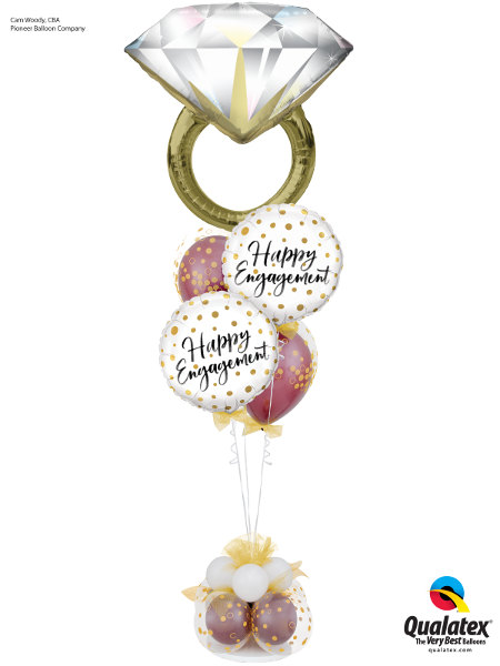 Diamond Ring Birthday Balloon Bouquet Dubai