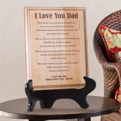 'I Love You Dad' Wooden Photo Frame - Dubai