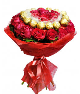 Ferrero Rocher With Roses Bouquet Dubai