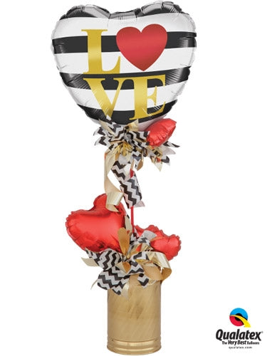 Love Striped Balloon Bouquet - Dubai
