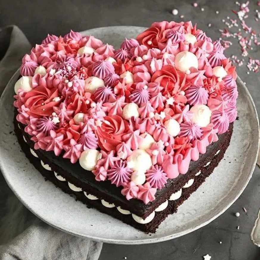Layered Vanilla Heart Cake recipe | Coles