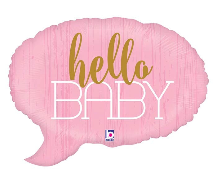 Hello Baby Pink Bubble Shape Balloon Dubai