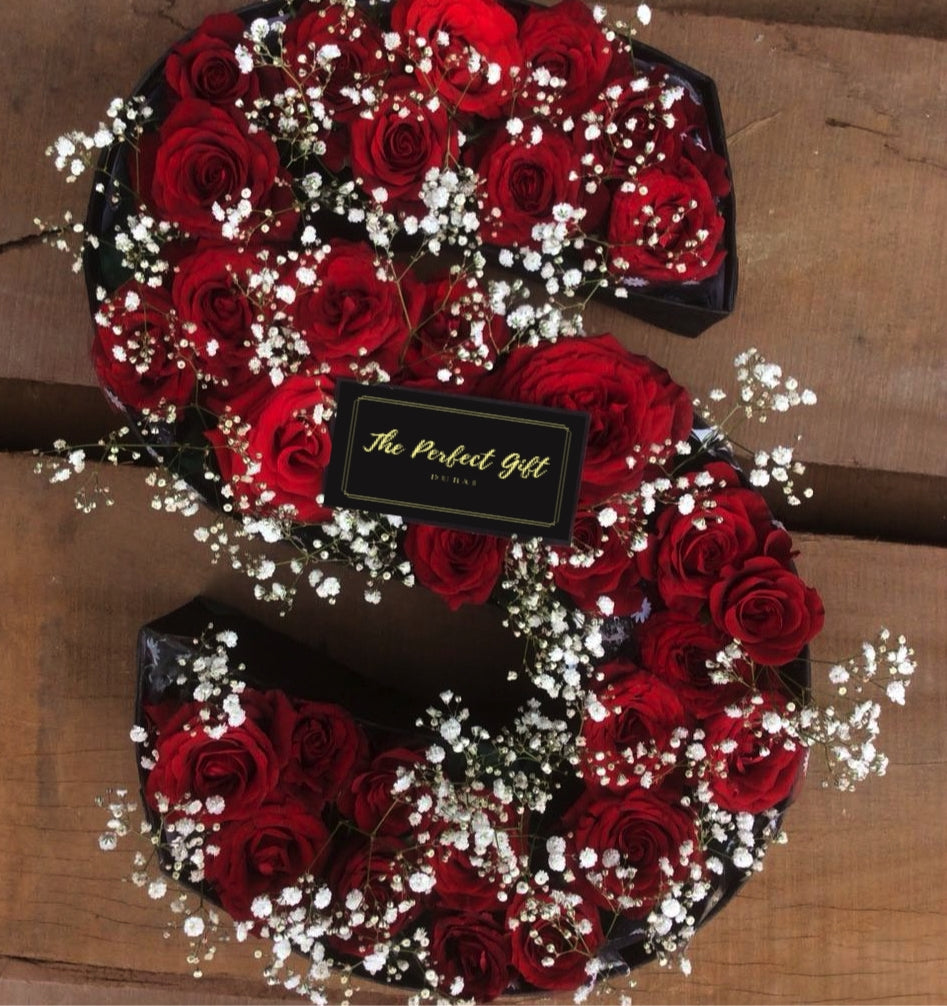 Letter Shaped Roses Gift Box UAE