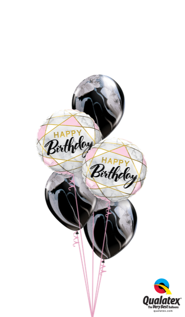 Marble Black & Silver Birthday Balloon Dubai