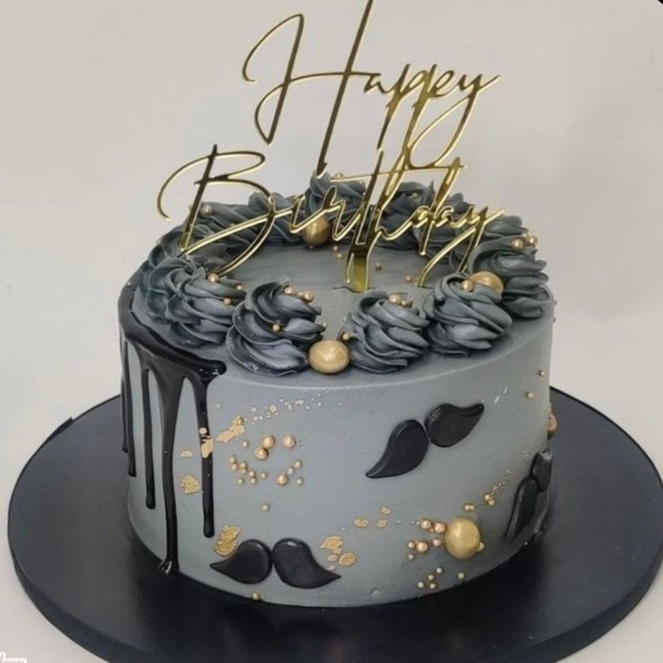 Grey Concrete Buttercream Cake with... - Creme de la Cakes | Facebook